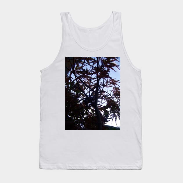 Silhouette of Maroon Maple Tree Tank Top by SomewhereHere